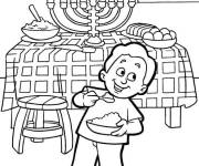 Coloriage Table de hanoucca pour garcon