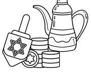 Coloriage Th&eacute;i&egrave;re, Dreidel pour Hanukkah