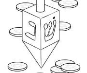 Coloriage et dessins gratuit Toupie de hanoucca tout facile à imprimer