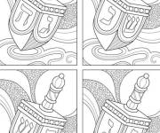 Coloriage Toupie de hanoukkah avec texte