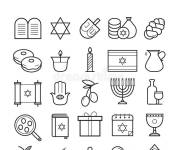 Coloriage Tous les icons de hanoukkah