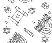 Coloriage Tous les symboles de Hanoucca