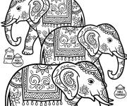 Coloriage C&eacute;l&eacute;bration des &eacute;l&eacute;phants de Holi