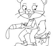 Coloriage et dessins gratuit Chat c&eacute;l&egrave;bre le Holi à imprimer
