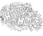 Coloriage Doodle Joyeux Holi