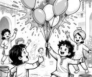 Coloriage &Eacute;claboussure de ballons d'eau