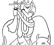 Coloriage et dessins gratuit Figure hindoue &agrave; Holi à imprimer