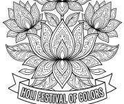 Coloriage Holi lotus complexe