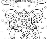 Coloriage Illustration de Joyeux Holi
