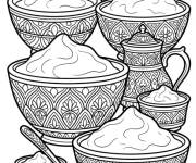 Coloriage Image des bols de poudre Holi f&ecirc;te