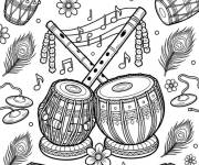 Coloriage Instruments de musique Holi