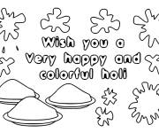 Coloriage et dessins gratuit Je vous souhaite une Holi color&eacute;e à imprimer