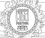 Coloriage Joyeuse f&ecirc;te Holi hindoue
