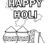 Coloriage et dessins gratuit Joyeux f&ecirc;te Holi en vecteur à imprimer
