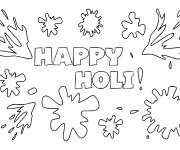 Coloriage et dessins gratuit Joyeux Holi avec de l'eau à imprimer