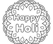 Coloriage Joyeux Holi dans un mandala pour enfants