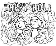 Coloriage Joyeux Holi num&eacute;rot&eacute;