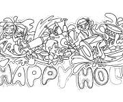 Coloriage Joyeux Holi vectoriel pour les petits