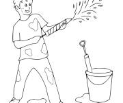 Coloriage et dessins gratuit L'amusement de Holi à imprimer