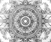 Coloriage Mandala complexe avec symboles de Holi