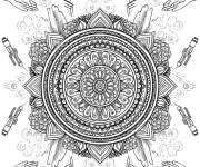 Coloriage Mandala des couleurs de Holi
