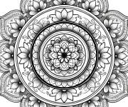 Coloriage Mandala floral inspir&eacute; de la f&ecirc;te des couleurs