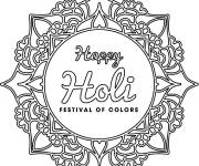 Coloriage Mandala Holi f&ecirc;te hindoue