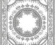 Coloriage Motif de bordure pour la c&eacute;l&eacute;bration de Holi