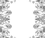 Coloriage Motifs de mains lan&ccedil;ant des poudres en d&eacute;coration