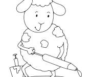 Coloriage et dessins gratuit Mouton c&eacute;l&eacute;brant le Holi à imprimer
