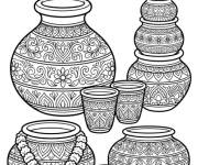 Coloriage Pots d&eacute;coratifs pour Holi