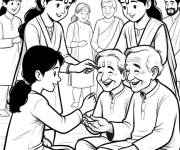 Coloriage Respect aux a&icirc;n&eacute;s avec tika de couleurs