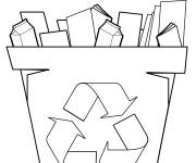Coloriage et dessins gratuit Bac de recyclage du jour de la Terre à imprimer