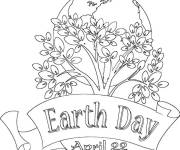 Coloriage Carte de V&oelig;ux du jour de la Terre