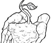 Coloriage et dessins gratuit C&eacute;l&eacute;brons notre plan&egrave;te avec les plantes à imprimer