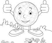 Coloriage et dessins gratuit Heureuse journ&eacute;e de Terre à imprimer