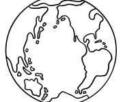 Coloriage et dessins gratuit Illustration de la Terre pour le jour de la Terre à imprimer