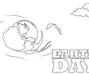 Coloriage Illustration jour de la Terre en ligne