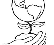 Coloriage et dessins gratuit La plante de Terre pour enfant à imprimer