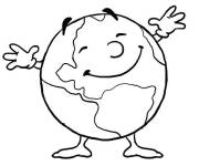 Coloriage et dessins gratuit La terre joyeuse pendant sa f&ecirc;te à imprimer