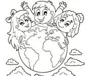 Coloriage et dessins gratuit Le jour de la Terre 22 Avril à imprimer