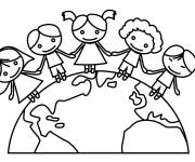 Coloriage Le jour de la Terre maternelle