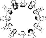 Coloriage Les enfants f&ecirc;tent le jour de la Terre
