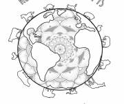 Coloriage Mandala jour de la Terre