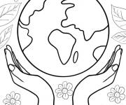 Coloriage Notre plan&egrave;te Terre M&egrave;re