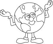 Coloriage Plan&egrave;te Terre pendant la journ&eacute;e mondiale couleurs