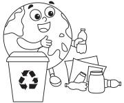 Coloriage Recyclage et Jour De La Terre