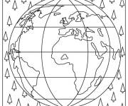Coloriage Sauvons notre plan&egrave;te sur une carte postale