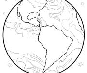 Coloriage Vue de la Terre depuis l'espace
