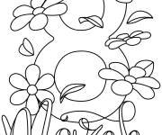 Coloriage et dessins gratuit 8 Mars des fleurs pour la journ&eacute;e de la femme à imprimer